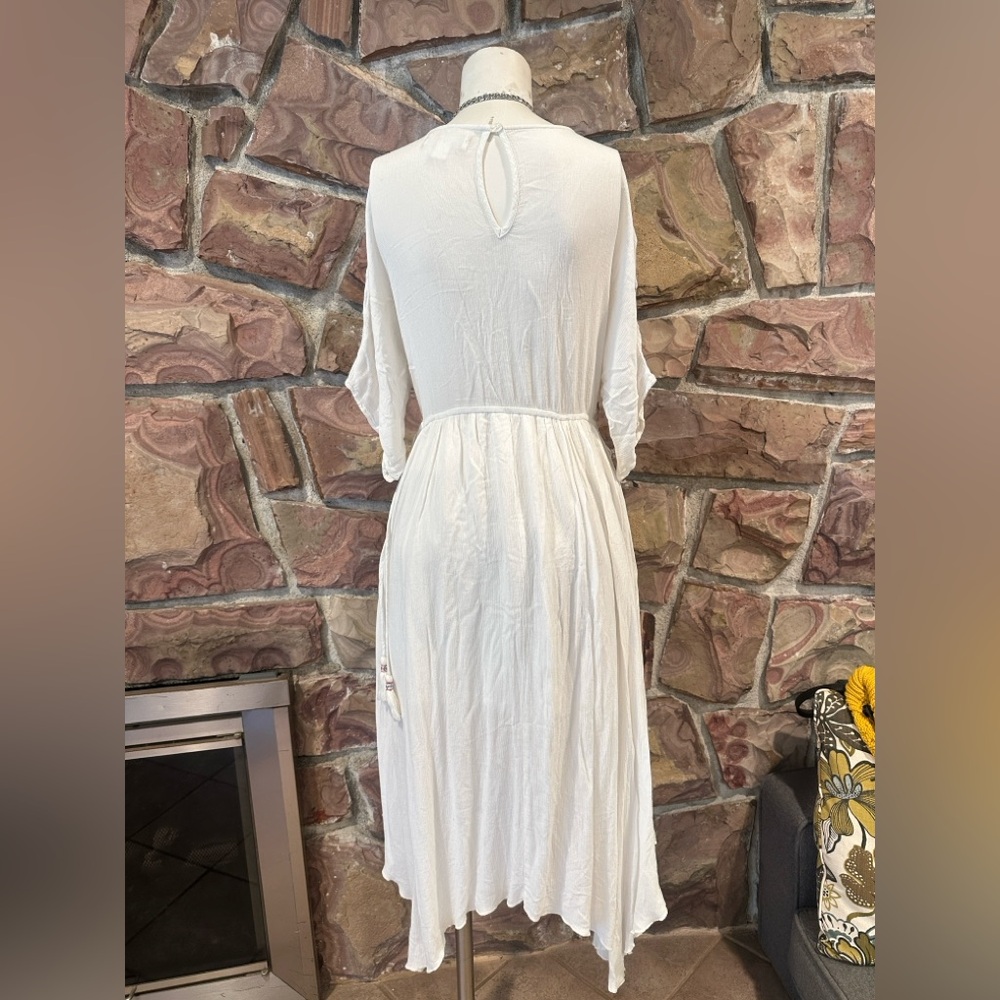 Band Of Gypsies Boho Flutter Cuba Embroidered Peasant Empire Midi Dress Size S - Picture 11 of 13